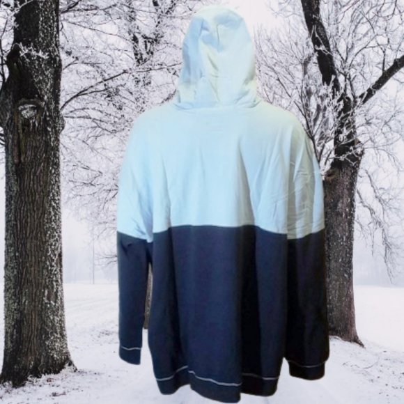 NWT Adult Colorblock Regular Fit Hooded Sweatshirt - Soft Sky [120/126/150] - Picture 3 of 7